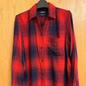 Madewell long sleeve button down plaid